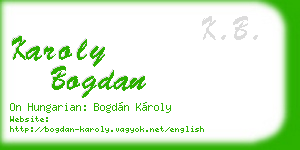 karoly bogdan business card