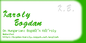 karoly bogdan business card